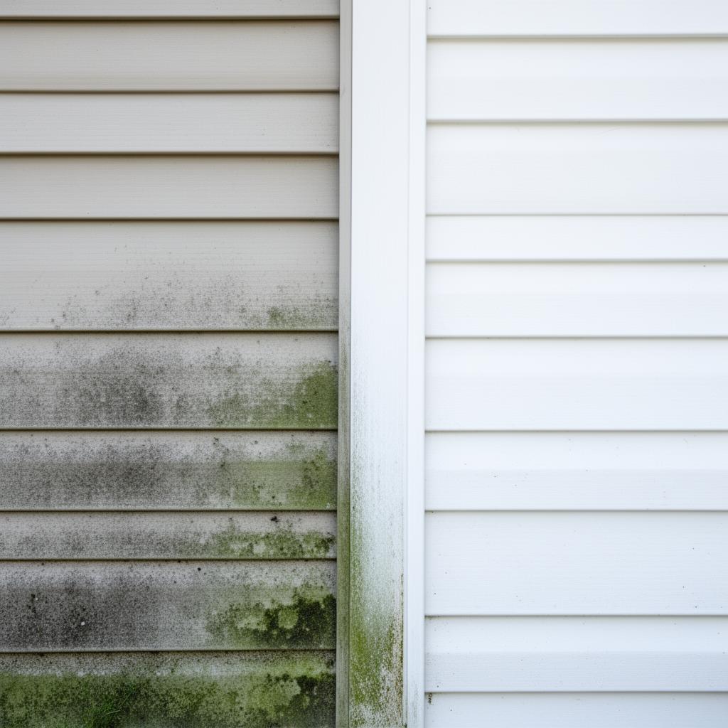 Before and after siding cleaning showing soft wash results in Edina, MN