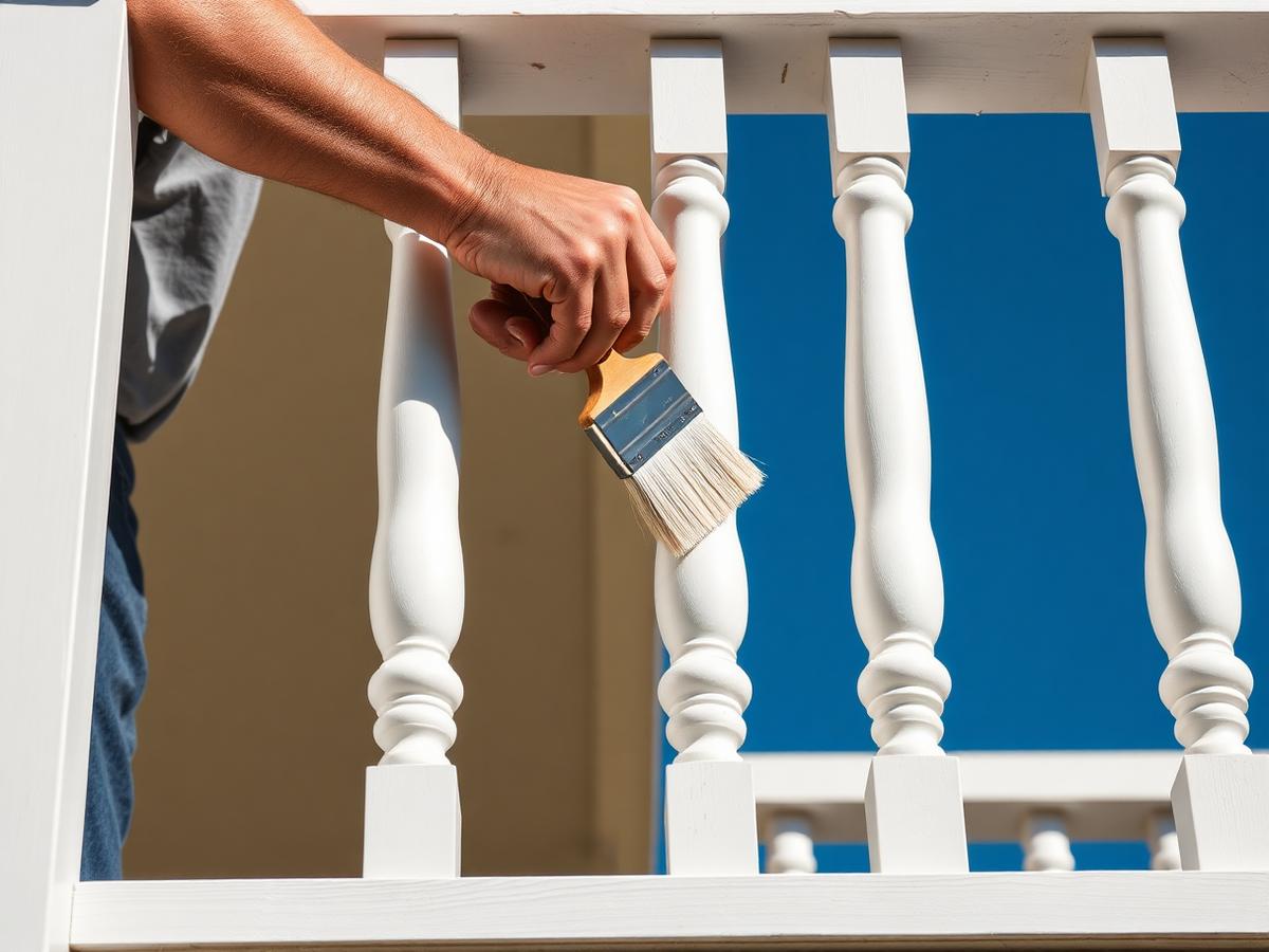 Painting deck railings and balusters white on a home in Edina, MN