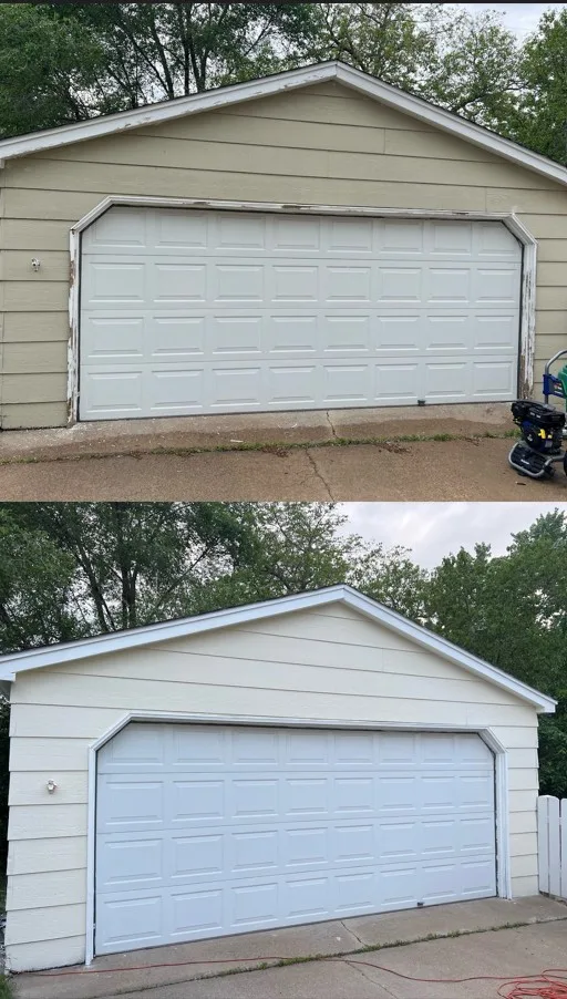 Professional painter applying fresh exterior paint to an Edina, MN Colonial home